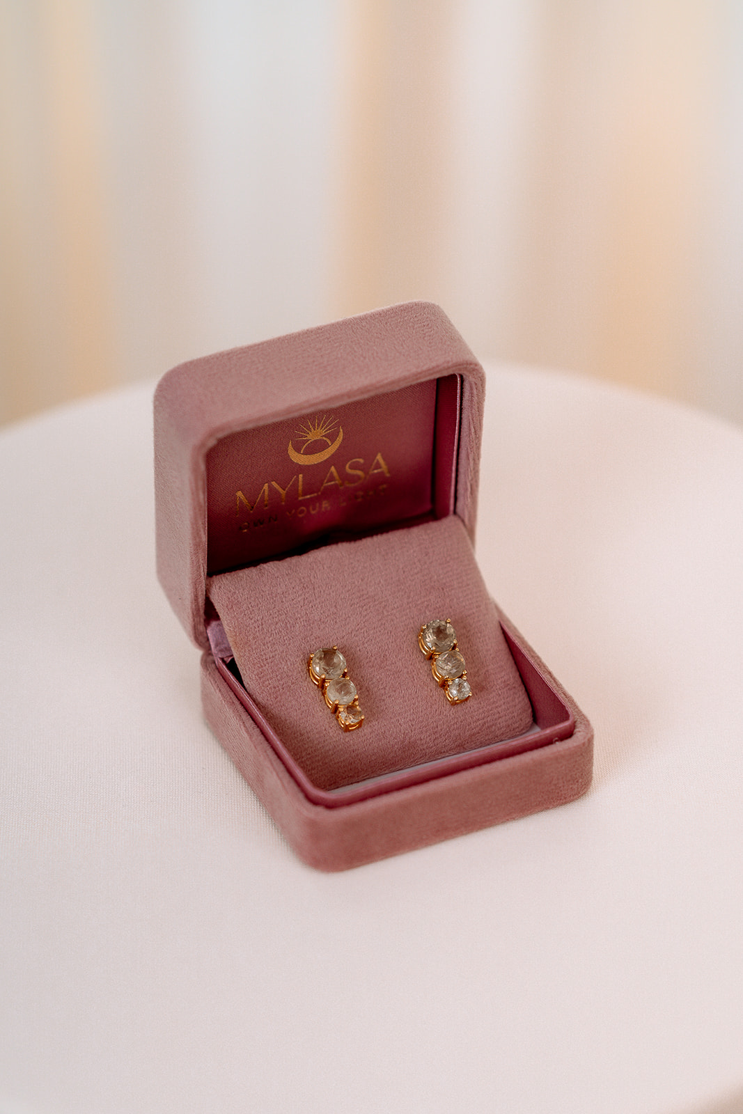 Lunar Eclipse Earrings Earrings in 14K Gold with Zultanite