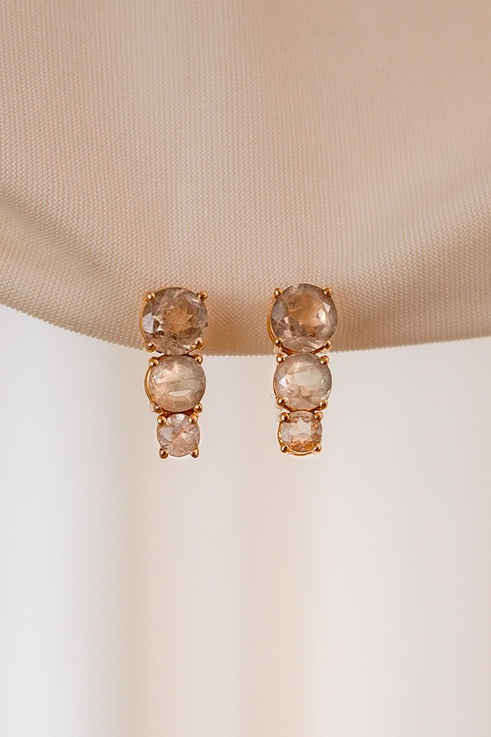 Lunar Eclipse Earrings Earrings in 14K Gold with Zultanite