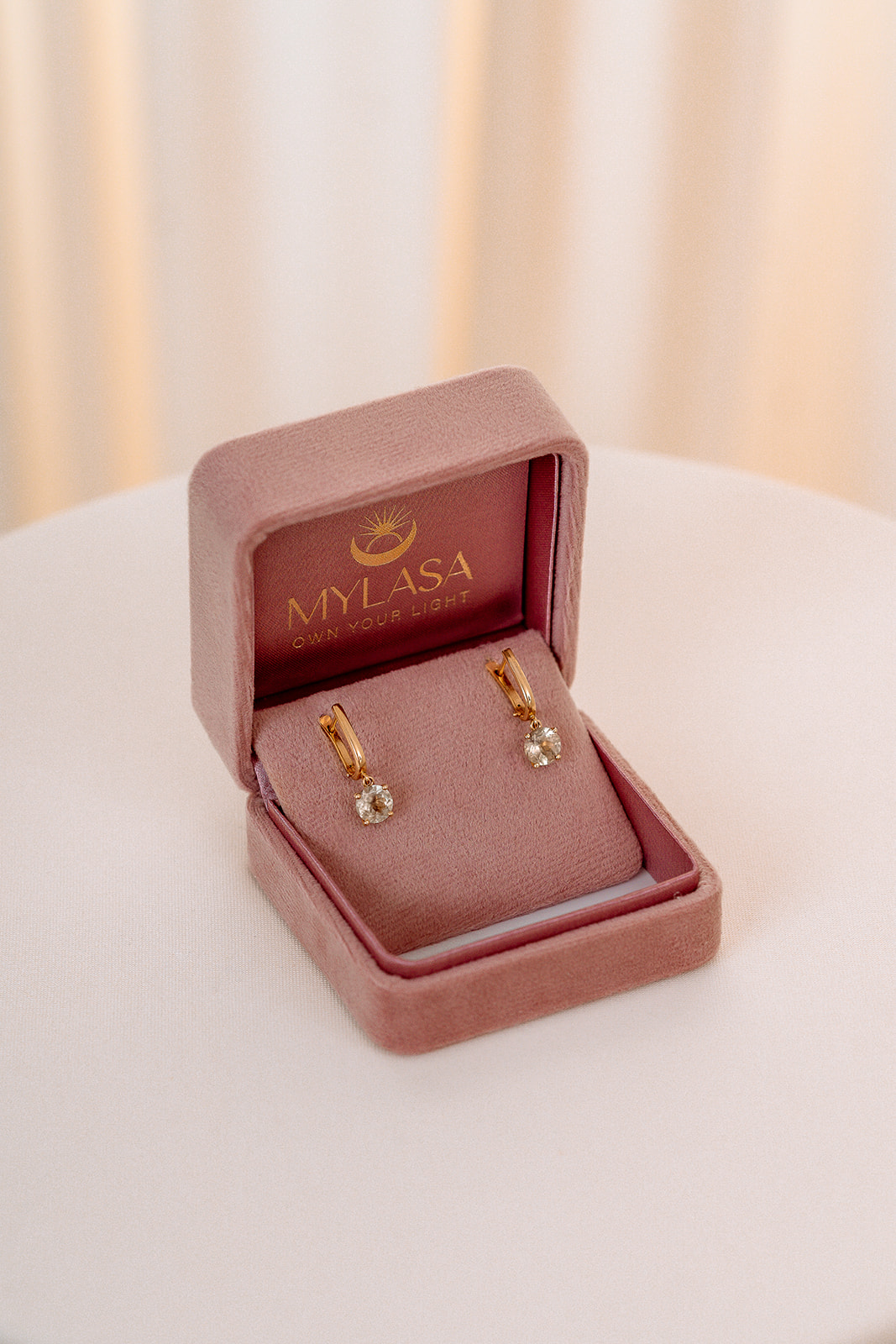 Full Moon Earrings Earrings in 14K Gold with Zultanite